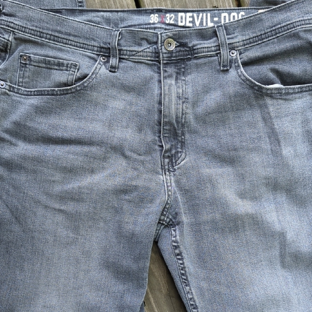 Gray Slim Straight Jeans with Modern Distressed Look